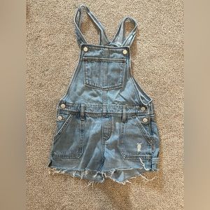 Blue shorts overalls